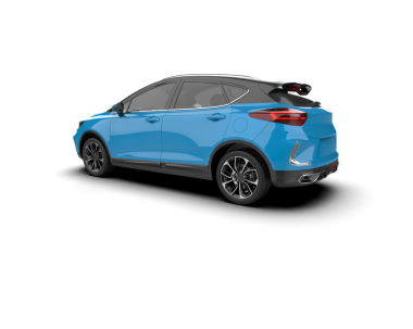 beyaz arkaplanda gerçekçi bir araba