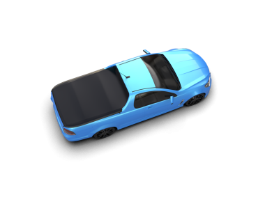 Beyaz arka plan üzerinde izole mavi spor araba