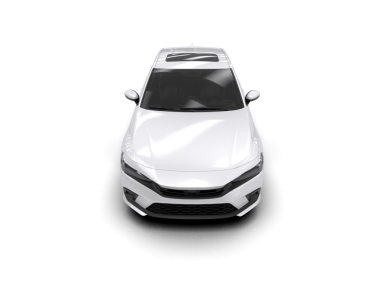 Beyaz araba gri arka planda izole edilmiş. 3d oluşturma