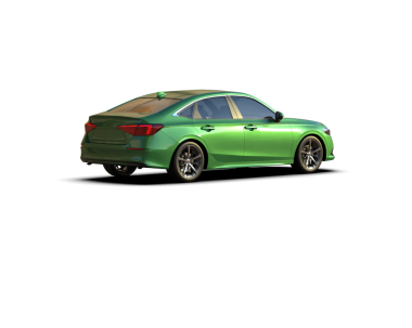 Yansıması olan beyaz bir arkaplanda izole edilmiş araba