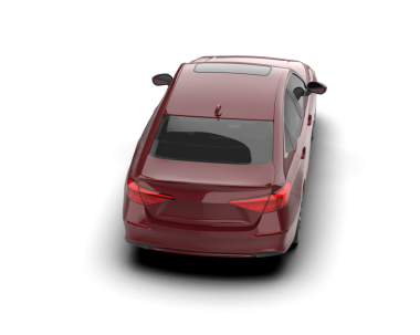 Beyaz bir arka plan üzerinde izole kırmızı lüks araba