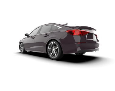 Araba sedanı siyah arka planda izole edildi. Sedan..