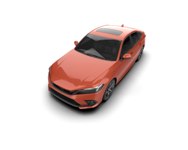 Beyaz arka planda kırmızı araba, 3 boyutlu görüntüleme.