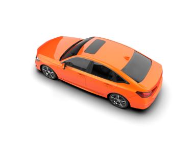turuncu modern araba beyaz arka planda izole edildi - 3 boyutlu görüntüleme