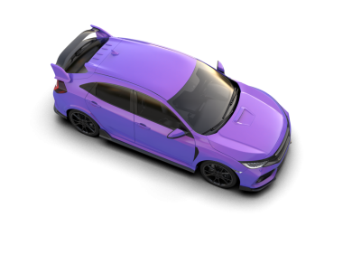 Modern araba arka planda izole edilmiş. 3D görüntüleme - illüstrasyon