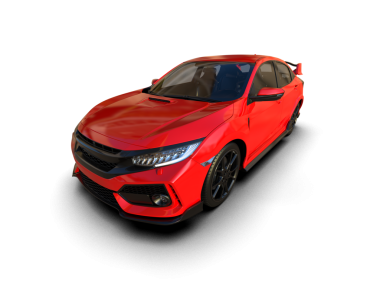 Beyaz arka plan üzerinde izole kırmızı spor araba.