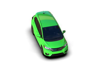 Siyah arka planda modern yeşil bir araba. 3d oluşturma.