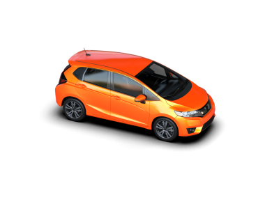 Beyaz arka planda turuncu araba