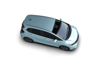 Siyah üzerine izole edilmiş karanlık stüdyo ortamında 3 boyutlu bir kamyonet.