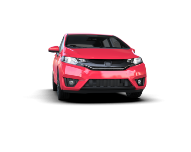 Kırmızı SUV arabası beyaz arkaplanda izole edildi. 3 boyutlu görüntüleme