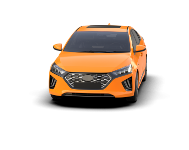 modern turuncu araba beyaz arka planda izole edilmiş.