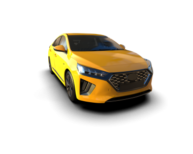 Gerçekçi bir araba. 3 boyutlu illüstrasyon, arka planda izole