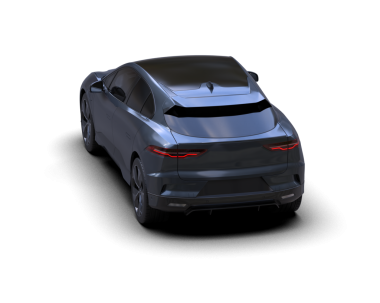 Bir markanın 3 boyutlu çizimi - koyu arkaplanda daha az genel bir SUV arabası