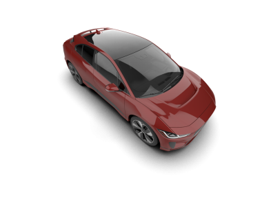 3 boyutlu kırmızı bir araba.