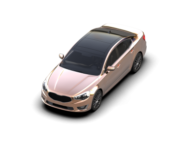 Beyaz arka planda elektrikli bir arabanın 3 boyutlu canlandırması