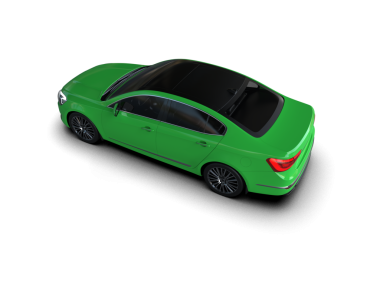 Yeşil modern araba beyazda izole edilmiş. Yan görünüş. 3 Boyutlu Hazırlama