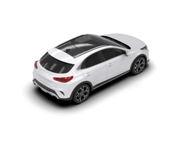 Siyah arka görüşlü beyaz bir cip. İzole. 3d oluşturma