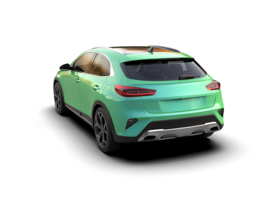 Modern araba arka planda izole edilmiş. 3 boyutlu resimleme