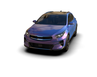 Beyaz arka planda bir araba. 3d oluşturma