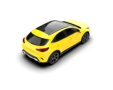 Araba beyaz arka planda izole edilmiş. 3D model - ön görünüm