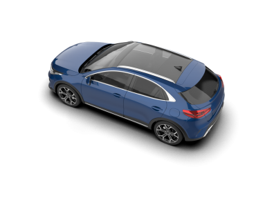 Beyaz arka planda izole edilmiş gerçekçi bir araba. Yan görünüş. 3d illüstrasyon.