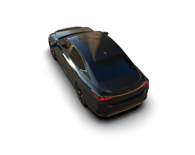 Gri arkaplan üzerinde boşluk olan siyah araba