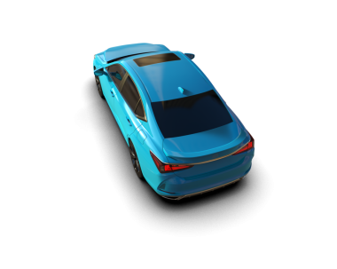 Mavi modern araba. 3d oluşturma