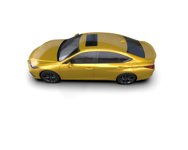 Siyah arkaplanda yansıması olan modern araba