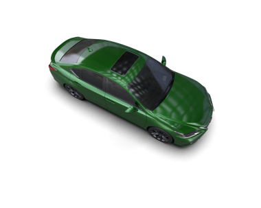 Yeşil bir arabanın 3 boyutlu görüntüsü