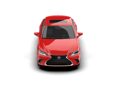 Kırmızı lüks modern araba beyaz arka planda izole edilmiş. 3D görüntüleme - ön görünüm.