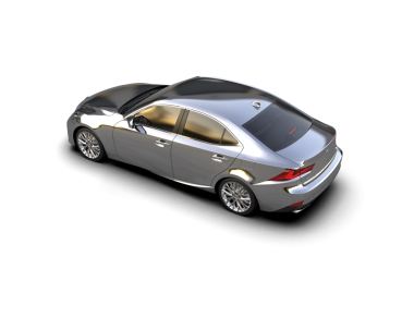 Beyaz arka planda modern bir araba. 3d oluşturma.