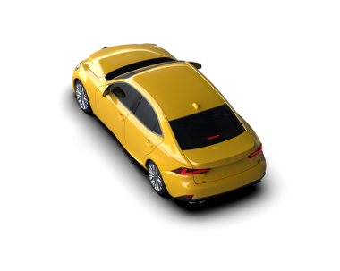 Modern şehir arabası beyaz arka planda izole edildi. 3 boyutlu illüstrasyon