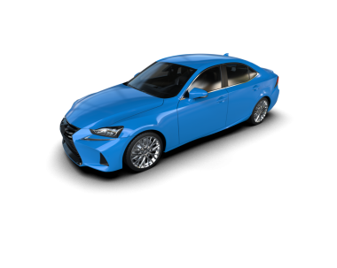 Gri arka planda mavi bir sedan araba. 3d oluşturma