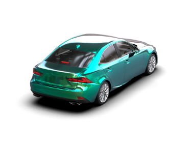 Beyaz arka planda bir araba. yüksek çözünürlüklü 3d