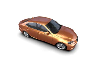 Araba beyaz zemin üzerine.