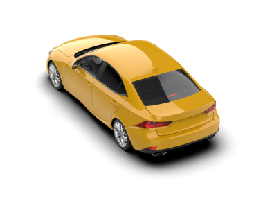 Beyaz arka planda lüks bir arabanın 3 boyutlu görüntüsü