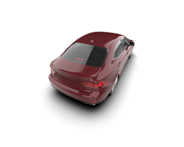 Gri arka planda izole edilmiş modern kırmızı araba. 3 Boyutlu Hazırlama.