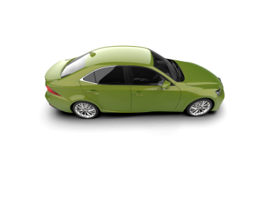 Yeşil modern araba beyaz arka planda izole edilmiş. 3d illüstrasyon