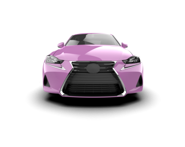 Beyaz arka planda pembe spor araba