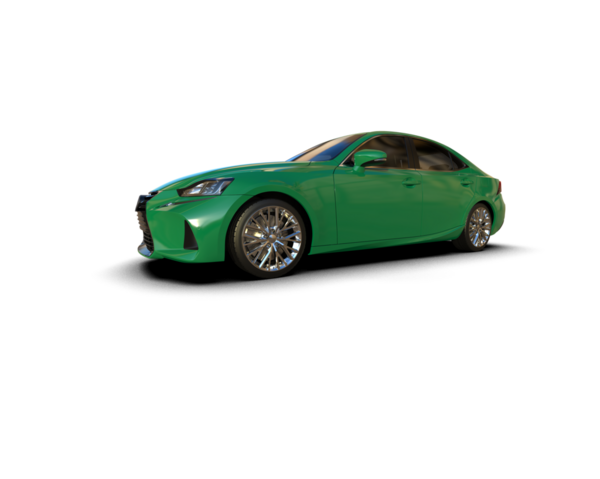 Beyaz arka planda izole edilmiş yeşil spor araba. 3d illüstrasyon