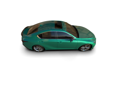 Araç 3-D görüntüsü siyah arkaplanda izole edildi