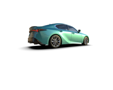 Beyaz arkaplanda 3 boyutlu render araba izole edildi.