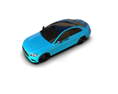 Kırpma yolu ile beyaz arkaplanda izole edilmiş bir arabanın 3 boyutlu görüntüsü