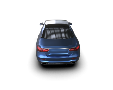 Mavi lüks araba siyah arka planda izole edilmiş.