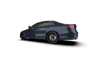 İzole edilmiş siyah bir arabanın 3 boyutlu görüntüsü.