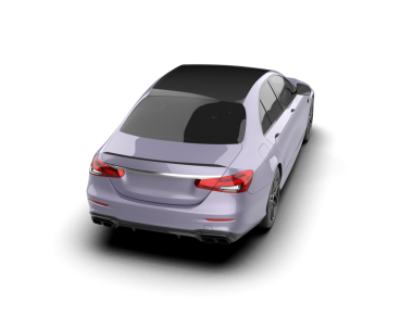 Beyaz bir arabanın 3 boyutlu resmi.