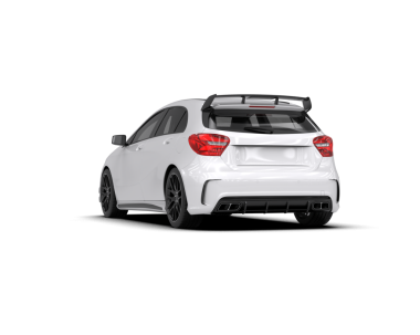 Beyaz, siyah arkası olan modern bir araba.