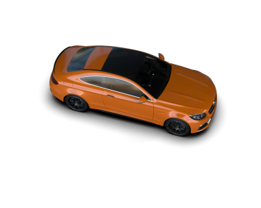 Siyah arka planda turuncu araba.