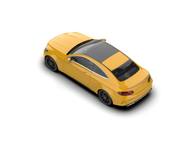 modern sarı araba beyaz arka planda izole edilmiş 3 boyutlu görüntüleme