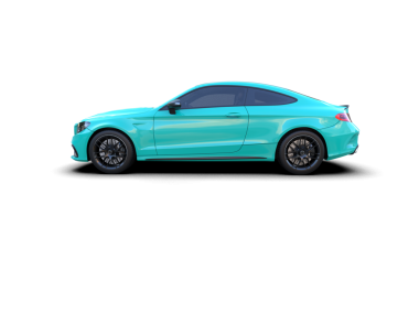 yeşil spor araba beyaz arkaplanda izole edildi